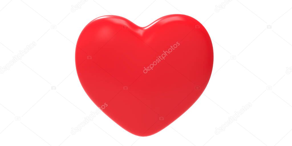 Heart symbol of love 3D Illustration