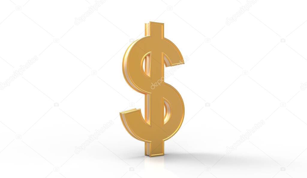 3D illustrated US Dollar symbol 