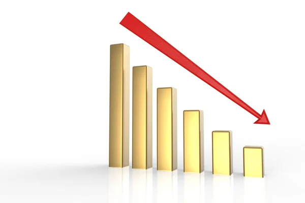 Illustrazione Del Grafico Delle Imprese Calo — Foto Stock