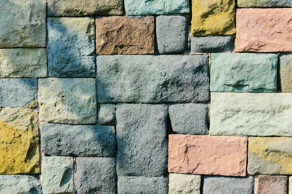 Цветные Каменные Стены Текстура Материала Рисунок Поверхность — стоковое фото