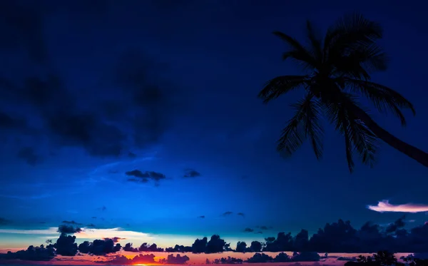 Zonsondergang Seyshells Eiland Zee Zomer Wolk Hemel — Stockfoto