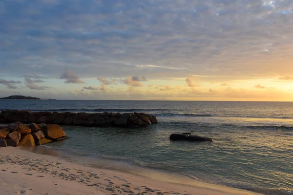 Zonsondergang Seyshells Eiland Zee Zomer Wolk Hemel — Stockfoto