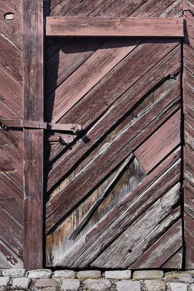 Strongly Weathered Old Wooden Door Close — Stock Photo, Image
