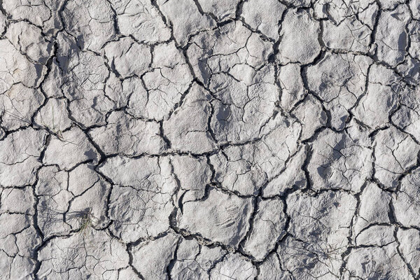 крупным планом глубоких трещин на земле из-за засухи. Концепция экологических изменений в природе
