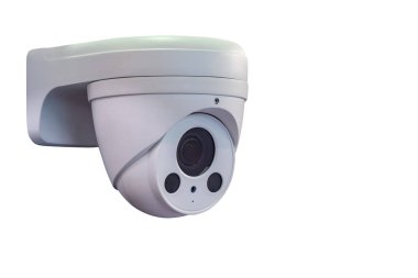 Beyaz arka plan üzerinde izole döner kafa ile modern fotoğraf makinesi