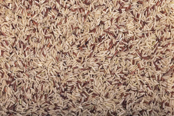 Doğal Sağlıklı Gıda Kavramı Yakın Kadar Beyaz Kahverengi Pirinç — Stok fotoğraf