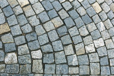 farklı renk ve büyüklükte Granit taş taş zemine. Yukarıdan görüntülemek