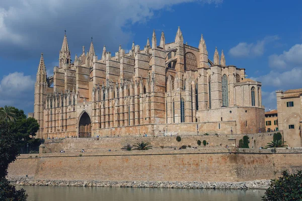Kilátás Cathedral Saint Mária Ősi Spanyol Város Palma Mallorca — Stock Fotó