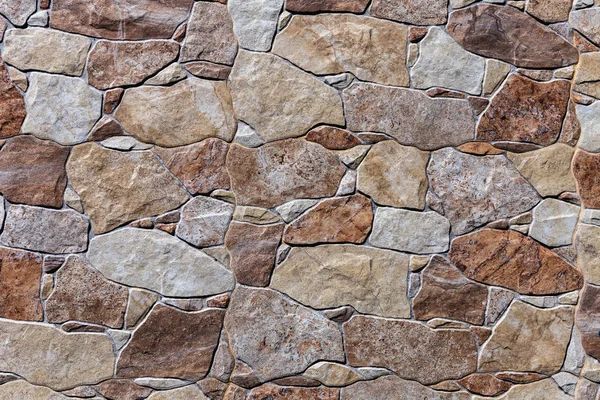 Fragmento Una Hermosa Pared Bloques Piedra Arenisca Varios Tamaños Como — Foto de Stock