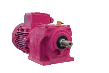 Beyaz arka planda izole dişli modern elektrikli motor