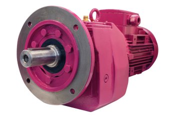 Beyaz arka planda izole dişli modern elektrikli motor
