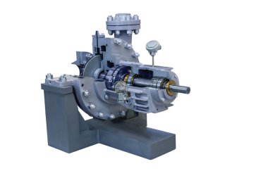 Sıvılaştırılmış benzin için modern pompa. Pum 'un kesiti