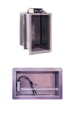 beyaz arka plan üzerinde izole elektronik kontrollü süreç ile endüstriyel hava arıtma sistemi iki örnek