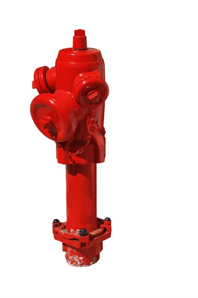 Roter Feuerwehrhydrant Zum Löschen Eines Feuers Isoliert Auf Weißem Hintergrund — Stockfoto