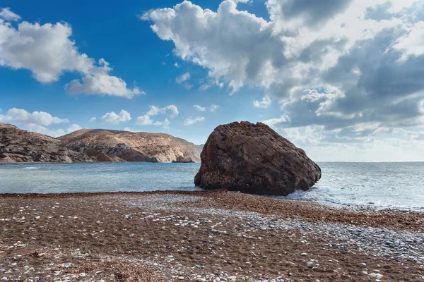 Praia Pedregosa Vênus Ilha Creta Com Pedra Grande Pitoresca Primeiro — Fotografia de Stock