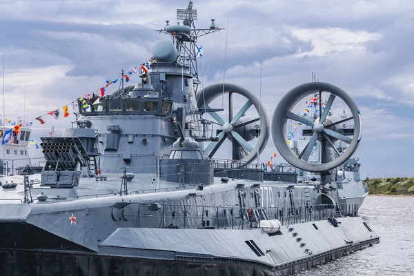 Petersburg Russia July 2019 Modern Military Ship Powerful Power Plant — Stock Photo, Image