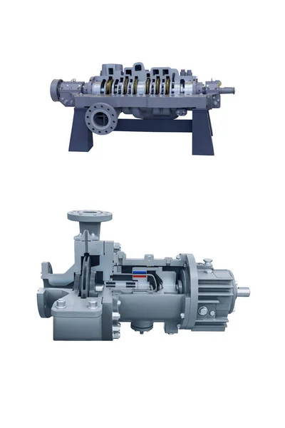 Sıvılaştırılmış Gaz Yakın Çekim Için Iki Modern Pompa Pompanın Kesiti — Stok fotoğraf