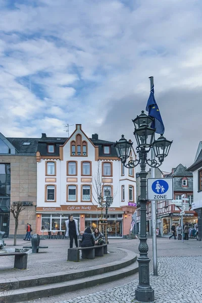 Mainz Alemanha Março 2018 Praça Colorida Uma Cidade Alemã Com — Fotografia de Stock