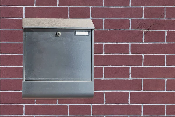 Boîte Aux Lettres Moderne Sur Mur Briques Une Maison Dans — Photo
