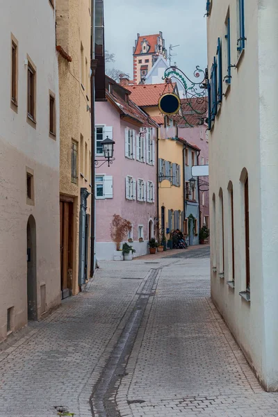 Narrow Cobbled Street Old Houses Old German City Fissen — Stock Photo, Image