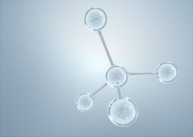 Bilim, kimya ve biyoteknoloji için molekül ya da atom temizliği. Soyut grafik illüstrasyon bilimi tıbbi arka plan 3D görüntüleme.