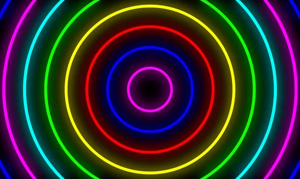 Streszczenie Kolorowe Neonowe Koła Tła Światła — Zdjęcie stockowe