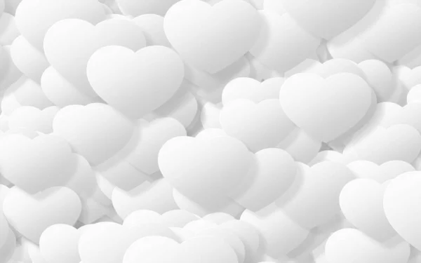 白色背景上的白心造纸艺术 情人节 情人节 — 图库照片