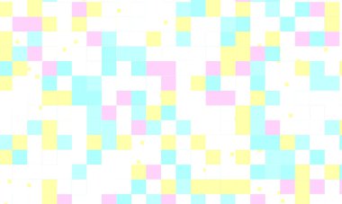 Soyut kare piksel mozaik renkli arka plan geometrik renksiz desen pastel renklerde. 8 bit