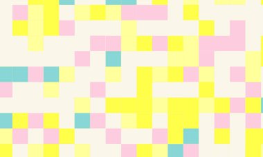 Soyut kare piksel mozaik renkli arka plan geometrik renksiz desen pastel renklerde. 8 bit