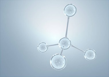 Bilim, kimya ve biyoteknoloji için molekül ya da atom temizliği. Soyut grafik illüstrasyon bilimi tıbbi arka plan 3D görüntüleme.