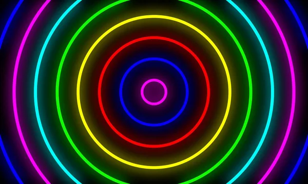 Abstract Colorful Neon Light Circles Background — Stock Photo, Image