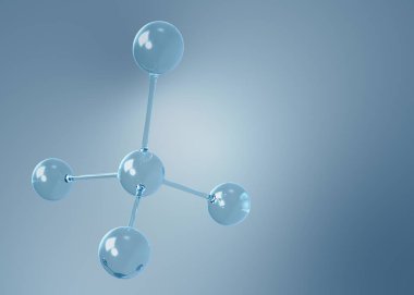 Bilim, kimya ve biyoteknoloji için molekül ya da atom temizliği. Soyut grafik illüstrasyon bilimi tıbbi arka plan 3D görüntüleme.