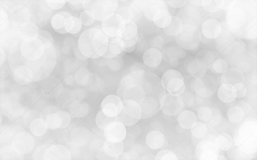 White and silver blur abstract background with bokeh lights for background and wallpaper Christmas.