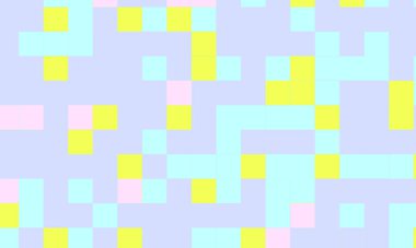 Soyut kare piksel mozaik renkli arka plan geometrik renksiz desen pastel renklerde. 8 bit