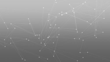 Soyut teknoloji ve bilim çokgeni düşük poligonal arkaplan nokta ve çizgilerle ton grisi.