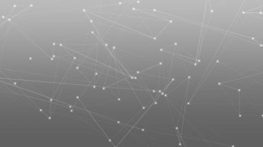 Soyut teknoloji ve bilim çokgeni düşük poligonal arkaplan nokta ve çizgilerle ton grisi.