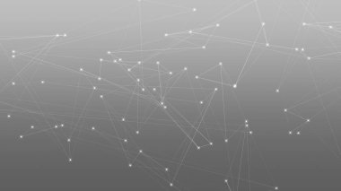 Soyut teknoloji ve bilim çokgeni düşük poligonal arkaplan nokta ve çizgilerle ton grisi.