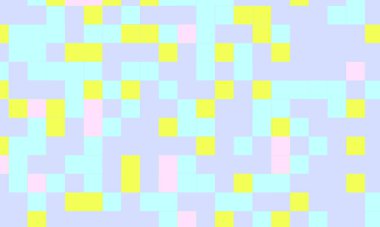 Soyut kare piksel mozaik renkli arka plan geometrik renksiz desen pastel renklerde. 8 bit