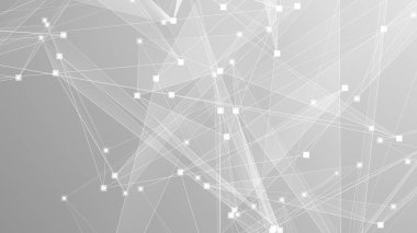 Soyut teknoloji ve bilim çokgeni düşük poligonal arkaplan nokta ve çizgilerle ton grisi.