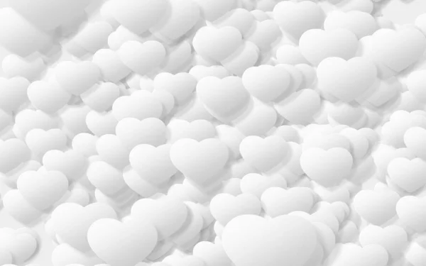 Art Papier Coeur Blanc Sur Fond Blanc Saint Valentin — Photo