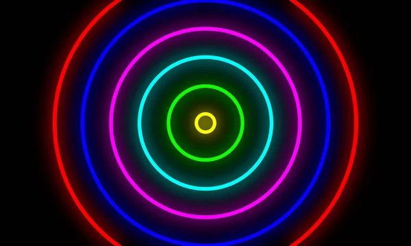 Abstract Colorful Neon Light Circles Background — Stock Photo, Image