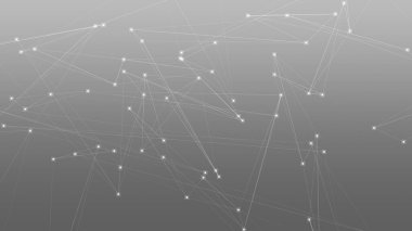 Soyut teknoloji ve bilim çokgeni düşük poligonal arkaplan nokta ve çizgilerle ton grisi.