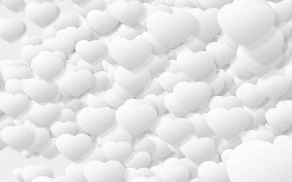 白色背景上的白心造纸艺术 情人节 情人节 — 图库照片