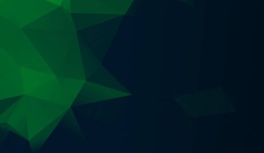 Yeşil eğimli Soyut Üçgen Arkaplan. Üç boyutlu üçgenler. Modern Duvar Kağıdı. 