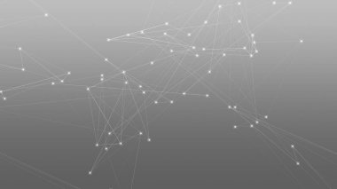 Soyut teknoloji ve bilim çokgeni düşük poligonal arkaplan nokta ve çizgilerle ton grisi.