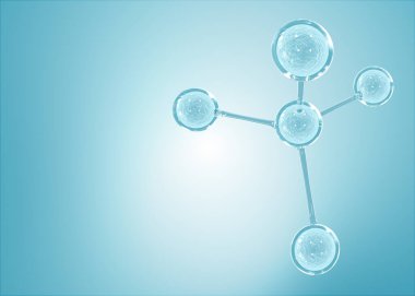 Bilim, kimya ve biyoteknoloji için molekül ya da atom temizliği. Soyut grafik illüstrasyon bilimi tıbbi arka plan 3D görüntüleme.