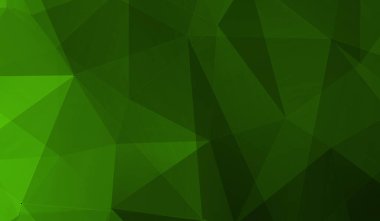 Yeşil eğimli Soyut Üçgen Arkaplan. Üç boyutlu üçgenler. Modern Duvar Kağıdı. 