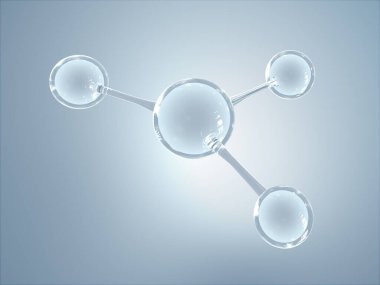 Bilim, kimya ve biyoteknoloji için molekül ya da atom temizliği. Soyut grafik illüstrasyon bilimi tıbbi arka plan 3D görüntüleme.
