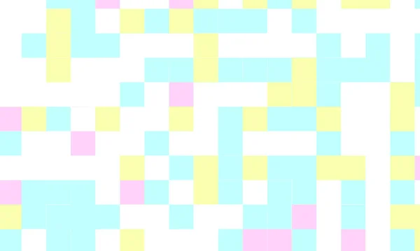 概要パステルカラーの正方形ピクセルモザイクカラフルな背景幾何学的なシームレスパターン 8ビット — ストック写真