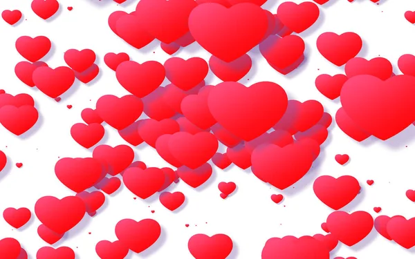 Coração Vermelho Rosa Dia Dos Namorados Fundo Abstrato Com Corações — Fotografia de Stock